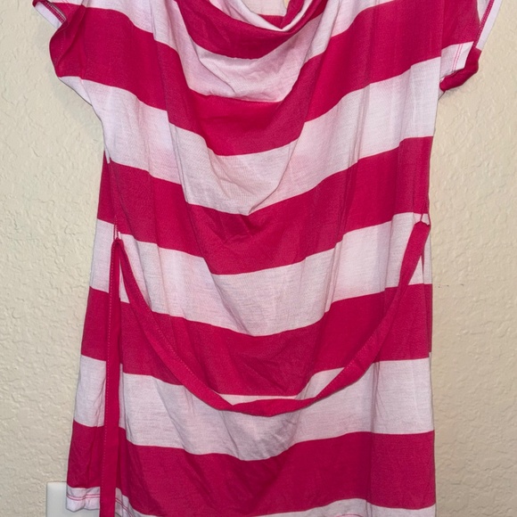 Womans pink/white short sleeve blouse shirt top size XL NWT - Picture 2 of 6